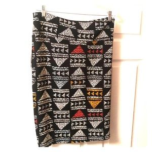 Lularoe Pencil Cassie Skirt. Aztec. New. 2x